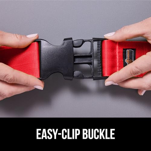 GORILLA GRIP Heavy Duty Luggage Straps for Suitcase, 4 Pack, Red - color: Red