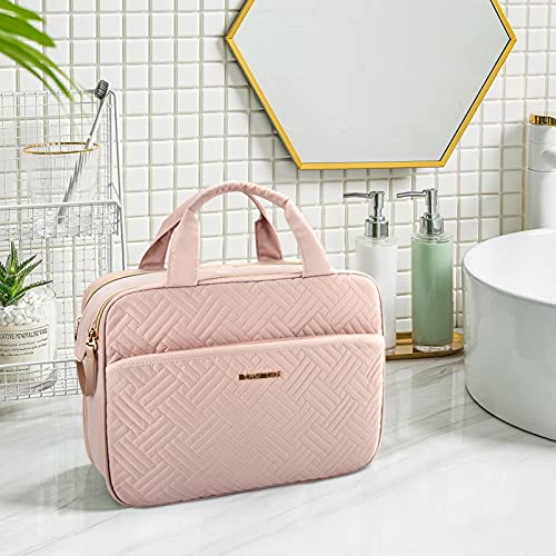 BAGSMART Toiletry Bag for Women, Medium Water-resistant, Pink - color: Pink, size: Medium