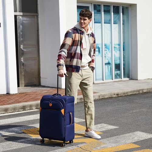 Verage Cambridge Lightweight Luggage Softside Expandable Spinner Wheel Suitcase (Navy, Carry-On 20-Inch) - color: Navy, size: 20-Inch