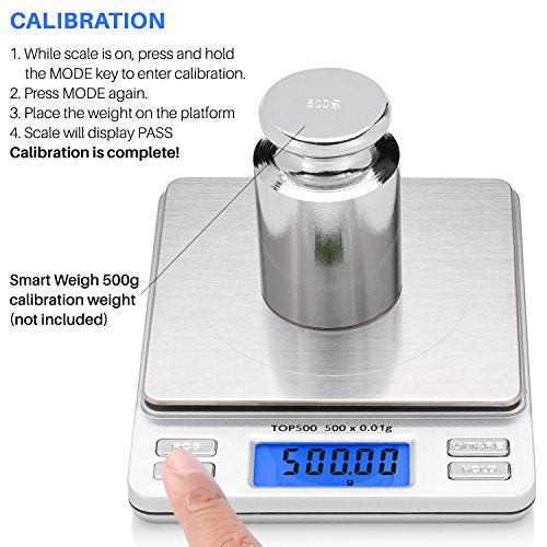 Smart Weigh Digital Pocket Scale, 500g x 0.01g, Kitchen, Herb & Jewelry - size: 500 Grams