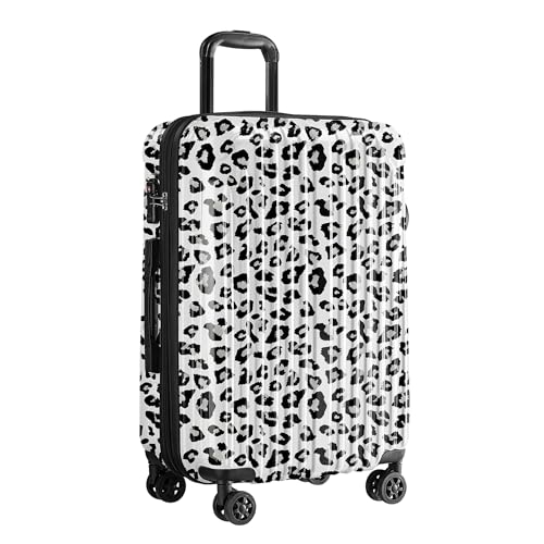Carry on Luggage, Expandable 20 Inch Hard Shell Suitcase with Spinner Wheels TSA Lock, Lightweight Travel Carry on Suitcases - color: White Leopard, size: carry-on 20-inch