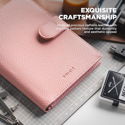 VULKIT Dual Passport Wallet for RFID 2 Passports Holder - color: Seashell Pink