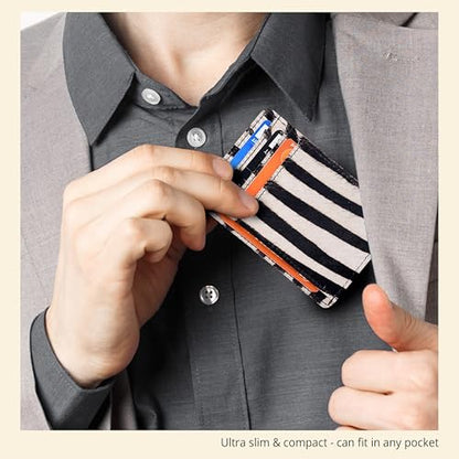 Oak Leathers Leather Wallet RFID Protection - Slim Card Holder - color: Zebra