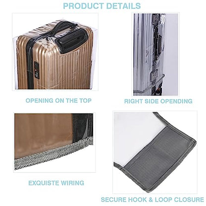 Clear PVC Suitcase Cover - Thick, Transparent, Waterproof & Dustproof - Wheeled Luggage Protector (20") - size: 20"