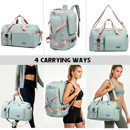 Eslcorri 42L Gym & Travel Duffel Backpack with Shoe & Wet Compartment, Purple - color: 42L-Light Purple