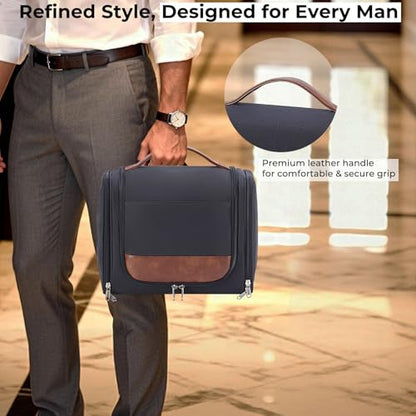 Ralnitote Toiletry Bag for Men, Large Hanging Travel Toiletry Bag, Black - color: Black