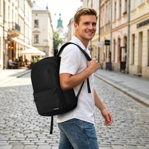 Laptop Backpack for Men & Women 15.6 Inch Office Anti Theft, Black - color: Black