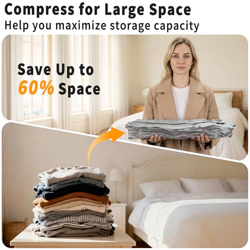 EULANT Travel Vacuum Bags,IPX8 Waterproof Vacuum Compression Bag - color: Neutral Gray, size: 2 Pack