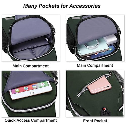 MOSISO Small Sling Bag for Men, Crossbody Shoulder Chest Daypack Bag - color: Midnight Green