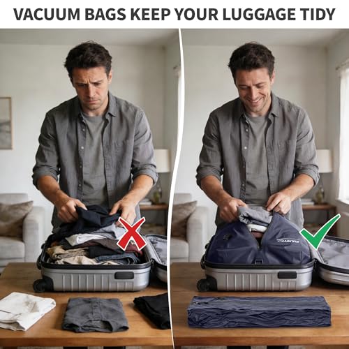 EULANT Travel Vacuum Bags,IPX8 Waterproof Vacuum Compression Bag - color: Navy, size: 2 Pack