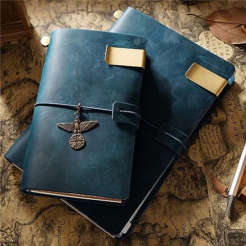 Genuine Leather TN Travel Notebook Protective Cover Journal Sketchbook Planner Agenda Diary Personal Organizers Noteboo (Blue Standard) - color: Blue Standard