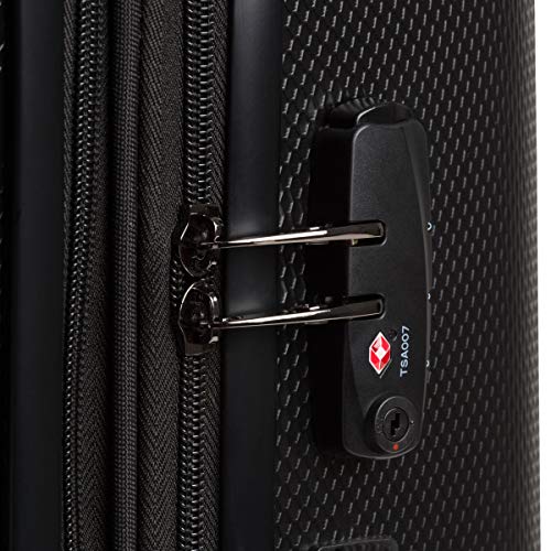 SwissGear 7272 Energie Expandable Hardside Luggage With Spinner Wheels and TSA Lock, Black, Checked-Medium 24-Inch - color: Black, size: Checked-Medium 24-Inch