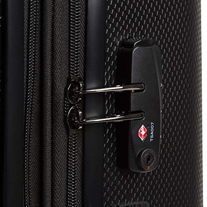 SwissGear 7272 Energie Expandable Hardside Luggage With Spinner Wheels and TSA Lock, Black, Checked-Medium 24-Inch - color: Black, size: Checked-Medium 24-Inch