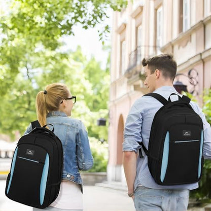 MATEIN Business Travel Laptop Backpack for Men, Anti Theft Slim Sturdy Bag - color: Black Blue, size: 15.6 Inch