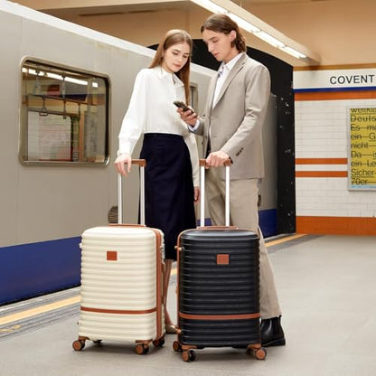 Joyway Expandable Carry on Luggage Sets Airline Approved Luggage Sets 3 Piece,Suitcases with Wheels, Lightweight ABS Hard Shell 20 Inch Suitcase with TSA Lock Spinner Wheels (Carry on luggage，White) - color: White, size: Carry on luggage