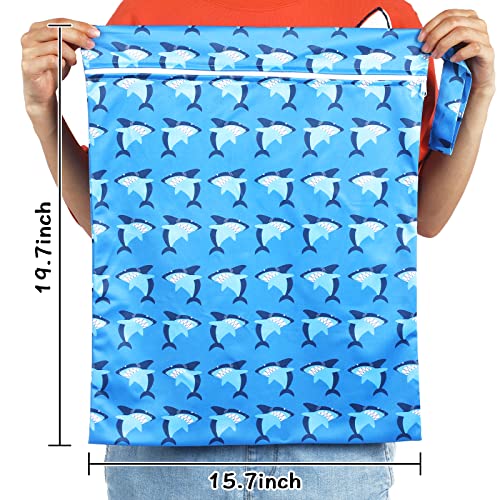 Shappy 2 Pack Wet Dry Bag Travel Laundry Waterproof,Butterfly - style: Shark