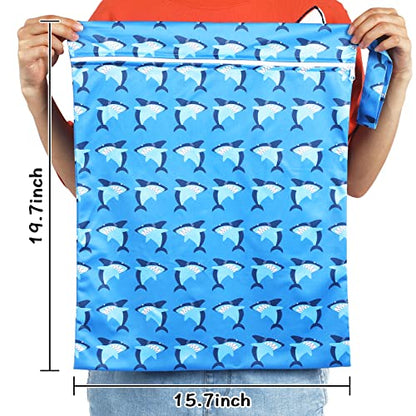 Shappy 2 Pack Wet Dry Bag Travel Laundry Waterproof,Butterfly - style: Shark
