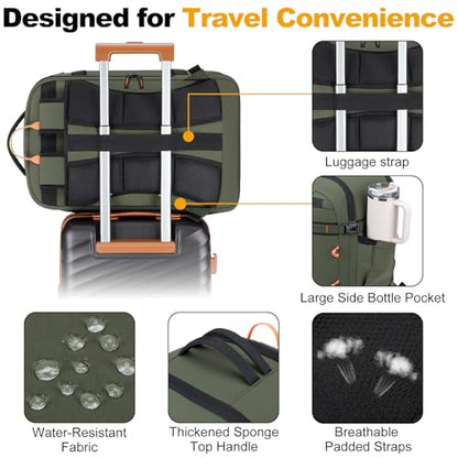 40L Travel Backpack 17.3" Laptop Carry On Duffel Flight Approved - color: Armygreen