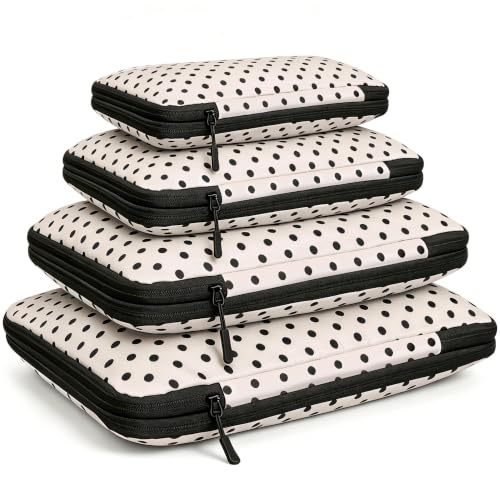 4 Set Compression Packing Cubes for Travel Essentials,Compressible Expandable Packing Cubes for Suitcase, Luggage Organizer Bags for Travel