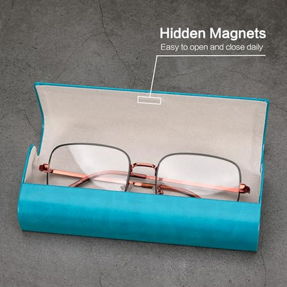 Vemiss Hard Shell Eyeglass Cases, Lightweight Portable Glasses Case for Women Men - color: D1-blue