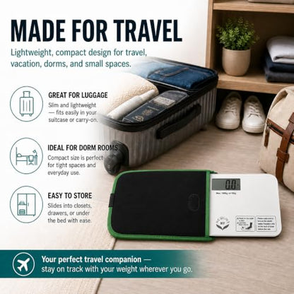 700 Mini Travel Bathroom Scale with Sleeve, Off-White - color: White