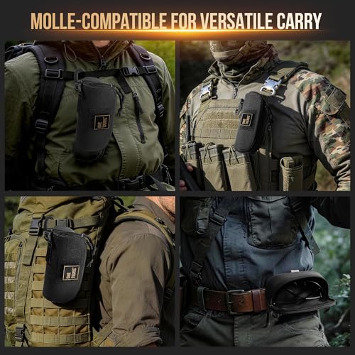 ONETIGRIS Hard Shell Sunglasses Case MOLLE Tactical Eyeglasses Pouch - color: Black
