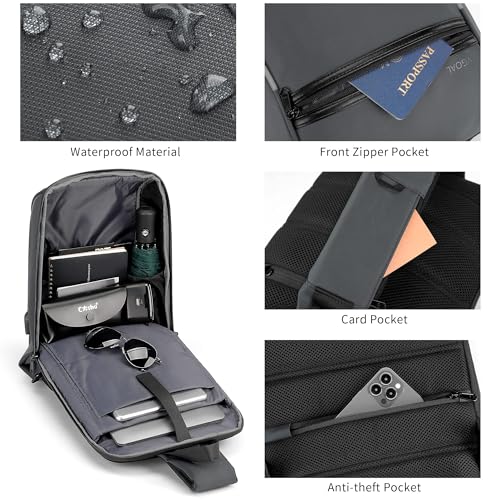 Kingsons Sling Bag for Men Anti-Theft Crossbody Bag Chest Shoulder Backpack - color: Fg6301-grey