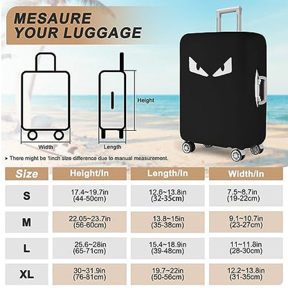 3-Piece Set (20/24/28 Inch) Fabric Suitcase Cover (White Eye) - color: Black Fabric, size: 20/24/28" Suitcase Cover.