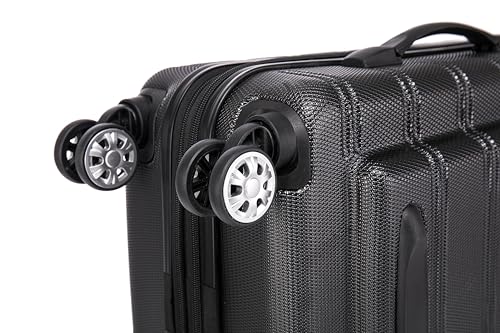 Rockland Melbourne Hardside 2 Piece Expandable Spinner Wheel Luggage Set, Carry-On 20" and Tote 14", Black - color: Black, size: 2 Piece (20"/14" Tote)