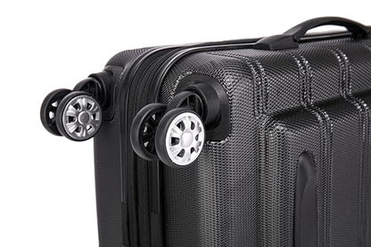 Rockland Melbourne Hardside 2 Piece Expandable Spinner Wheel Luggage Set, Carry-On 20" and Tote 14", Black - color: Black, size: 2 Piece (20"/14" Tote)