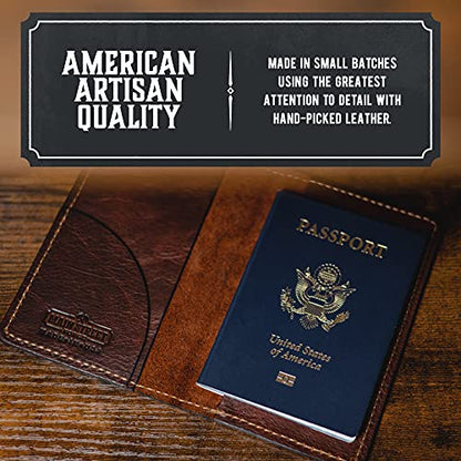 Leather Passport Holder for Men | Made in USA | 3.5" x 5.5" Field Notes Cover | Avalanche Gray - color: Avalanche Gray