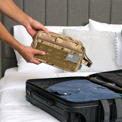 PAVILIA Tactical Toiletry Bag Men, Water Resistant Molle Military, Camo XL - color: Camo, size: Extra Large