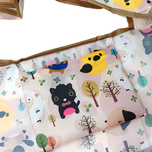 allydrew Large Foldable Tote Nylon Reusable Grocery Bags, Cutie Animals - color: Cuttie Animals