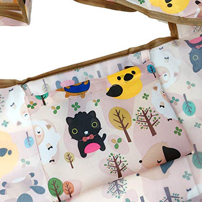 allydrew Large Foldable Tote Nylon Reusable Grocery Bags, Cutie Animals - color: Cuttie Animals