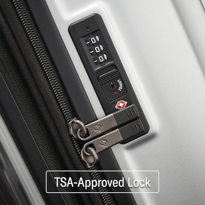Samsonite Octiv Lightweight Hardshell 24-Inch Medium Checked Luggage - Durable Impact Resistant, 360° Aero Trac Spinner Wheels, Adjustable Telescopic Handle, Expandable, TSA Approved Lock - Silver - color: Aluminum Silver, size: Check-Medium 24