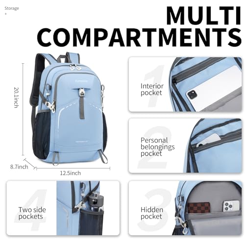 Lightweight Foldable 35L Everyday Backpack, Packable Daypack (Sky-Blue) - color: 35l-sky-blue
