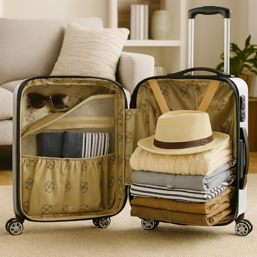 World Traveler Butterfly 2-Piece Carry-On Polycarbonate Hardside Expandable Spinner Luggage Set - size: 2-Piece Set