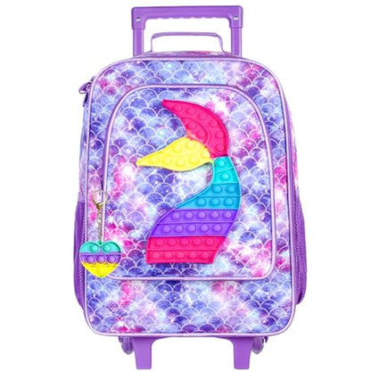 CCJPX Kids Luggage for Girls, 18" Carry on Suitcase with Wheels Mermaid - color: Purple-02