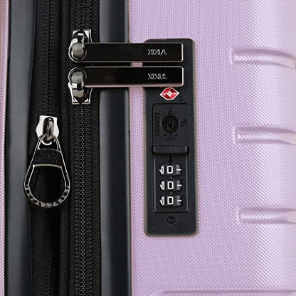 Traveler's Choice Archer Polycarbonate Hardside Spinner Luggage Set, Tie Down Straps, Purple, Checked 29-Inch - color: Light Purple, size: 1-Piece (Checked 29-Inch)