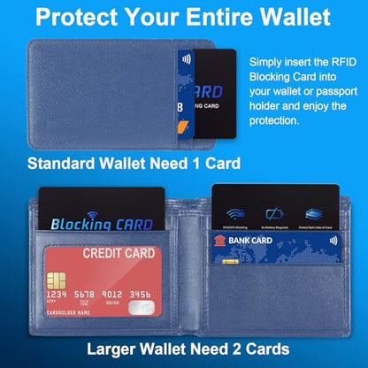 RFID Blocking Card (5 Pack) for Wallets, Slim RFID/NFC Blocker - One Card Protects Entire Wallet & Passport, Contactless Debit/Credit Card Protector, Anti-Theft Protection for Men & Women