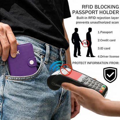 ZOPPEN Passport Holder RFID Blocking Travel Wallet, Lilac Purple - color: Purple