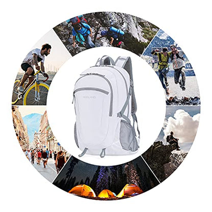NODLAND Light Weight Packable Backpack for Travel Hiking 45L Foldable Water-Resistant Daypack Hydration Rucksack - color: White, size: Medium 45L
