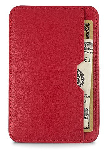 Vaultskin CHELSEA Slim Minimalist Front Pocket Leather Wallet with RFID Blocking for Men with Gift Box (Carmine Red) - color: Carmine Red
