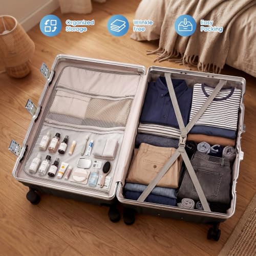 3-Piece Zipperless Luggage Set, 20/24/28 Inch Suitcases - color: Black, size: TSA 20-inch & 24-inch & 28-inch