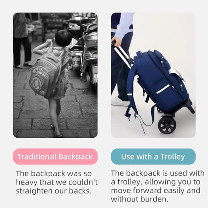 Backpack Trolley, Rolling Cart with Large Solid Tank Wheels, Luggage Cart - size: Large Tank Wheels without Edge-Guard Base