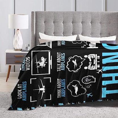 Airplant Throw Blanket,Aviation Plane Blanket,Pilot Gifts - color: Things I Do in My Spare Time, size: 60” x 80“