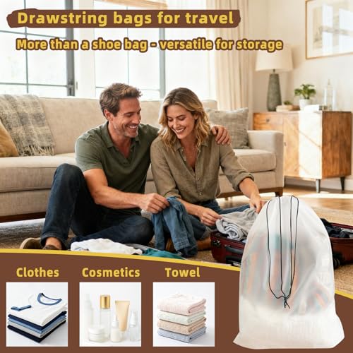 LazyMe Clear Shoe Bags for Travel, 11.8 x 15.7 Inch, 12 Pcs - color: Clear 12pcs