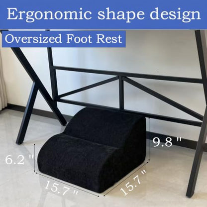 Foot Rest for Under Desk at Work.Multifunctional 3-Tier Foot Stool - color: A-black
