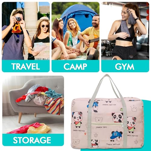 Travel Bag Carry on Duffel Bag Foldable Luggage Spirit Airlines Personal Item Bag Sports Gym Bags Weekender Overnight Bag Nylon Travel Duffel for Women (Panda) - color: Panda