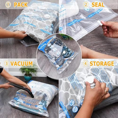 MEIQIHOME Vacuum Storage Bags, Space Saver Sealer Bags,Vacuum seal bags for clothing, Pillows, Comforters, Blankets, Bedding,Travel,18 COMBO - size: 18 Combo